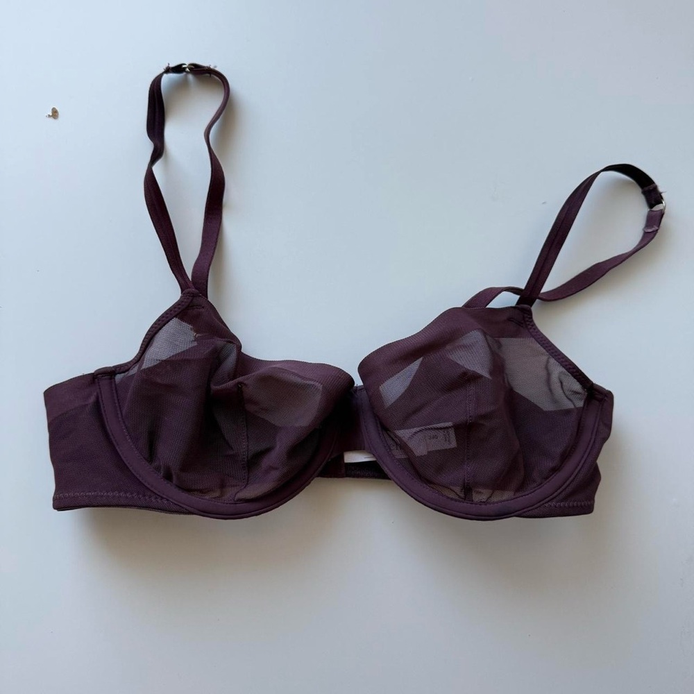Purple Mesh Underwire Bra - Picture 2 of 4